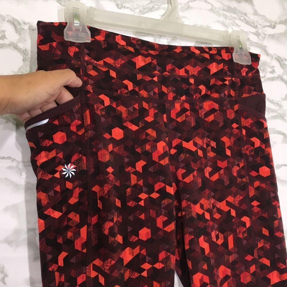 ATHLETA TRIANGULAR BE FREE WORKOUT TIGHTS LEGGINS SMALL - Picture 4 of 9